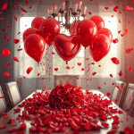 kit di decorazioni palloncini a forma di cuore candele petali di rosa Idee regalo donna San Valentino 