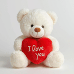 orsacchiotto di peluche bianco con cuore rosso Idee regalo donna San Valentino 