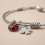 braccialetto coccinella quadrifoglio Braccialetto idea regalo donna mamma romantica