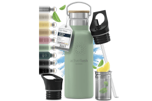 borraccia in acciaio inox con infusore per tè